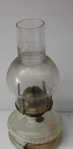 Vintage clear glass kerosene kerosene kero oil lamp with chimney 26cm - Picture 1 of 7