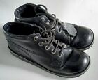 WOMENS KICKERS BLACK LEATHER LACE UP ANKLE SHOES. SIZE UK 5