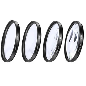 4Pcs 49-77mm+1+2+4+10 Close Up Macro Lens Filter kit for Camer Nikon Sony DSLR - Picture 1 of 16