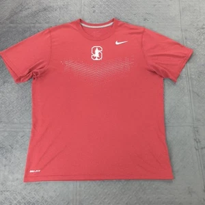 Nike Dri Fit Shirt Stanford Cardinal Red Wicking Short Sleeve Men Large - Picture 1 of 10