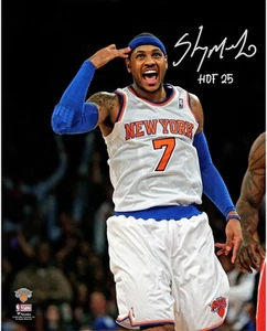 Carmelo Anthony Knicks Signed 16x20 Tapping Head Celebration Photo w/HOF 25 Insc - Picture 1 of 1