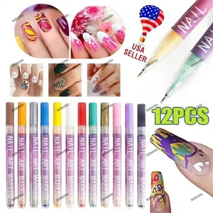 12 Farben Nail Art Stifte Set, Nail Art Marker, Nail Doodle Stifte, 0,5 mm Nagel - Bild 1 von 12