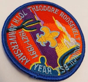 Boy Scout Theodore Roosevelt Council Patch BSA 70th Anniversary 1921-1991 - Picture 1 of 3