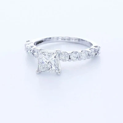 Engagement Ring 14K White Gold Classic 2.26 CT Princess Lab-Grown Diamond G VS1 - Image 1 of 4