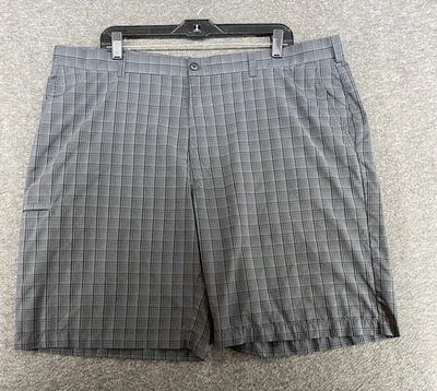 Шорты для гольфа мужские Grand Slam Performance размер 42 серые черные клетчатые плоские спереди - Изображение 1 из 4