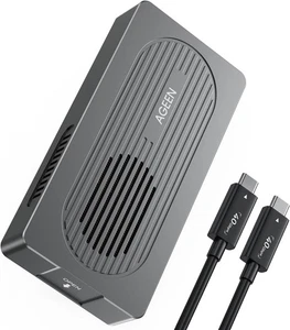 AGEEN 40Gbps M.2 NVMe SSD Enclosure Cooling Fan Intel JHL7440 Dual Chip TB4 USB4 - Picture 1 of 8