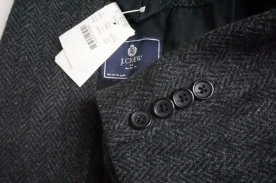 J. Crew 100% Wool Gray Herringbone Tweed Sport Coat Jacket Sz 42R NEW - Image 1 of 4