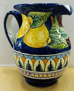 Vietri Pottery 6’’ Tall 750ml Pitcher Made/Painted by hand-Italy - Picture 1 of 6