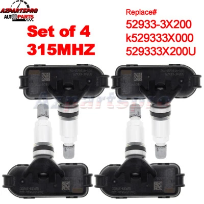 Sensor de presión de neumáticos 4 piezas TPMS para Hyundai Elantra 2011-2016 52933-3X200 315 MHz  Foto 1 de 4