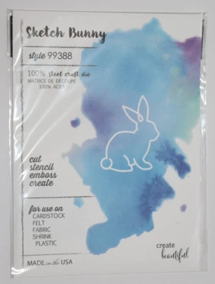 MEMORY BOX Stanzschablone Sketch Bunny Ostern Nr. 99388  3,9 x 4,9 cm - NEU OVP - Bild 1 von 2