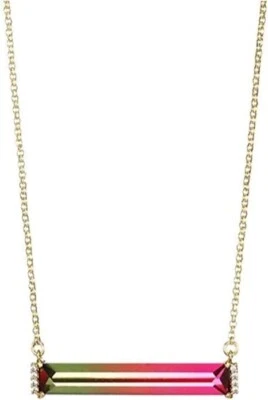 kate Spade  GoldPlated Ombre Glass and Cubic Zirconia Geometric Pendant Necklace - Image 1 of 2