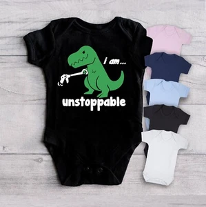 Traje de bebé I AM UNSTOPPABLE Chaleco de crecimiento bebé Divertido T-Rex Baby Shower Lindo Regalo - Imagen 1 de 13