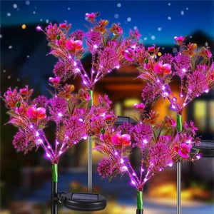 Luce Solare Fiore Phalaenopsis Viola IP65 Impermeabile Decorazione Giardino Esterno - Foto 1 di 4