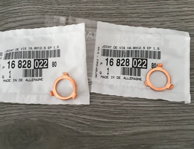 2 X  For PEUGEOT CITROEN DIESEL TURBO OIL FEED BANJO WASHER 1682802280 - Image 1 of 4
