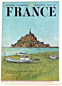 1971-6 June Traveler's Map of FRANCE - National Geographic Map Poster EUC - A3+ - Picture 1 of 8