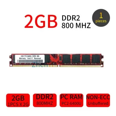 2GB Module DDR2 800MHz PC2-6400U DIMM 240Pin CL6 Desktop PC Computer RAM Memory - Image 1 of 4