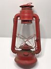 Vintage Dietz No. 20 Junior Red Kerosene Oil Lamp Clear Globe