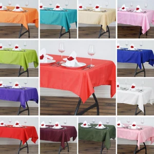 15 Nahtlose 126x60 Zoll Rechteckige Polyester Tischdecke Tisch Abdeckung Bankett USA - Bild 1 von 5