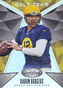 Inserto de equipo de oro 2015 certificado Aaron Rodgers - Imagen 1 de 1