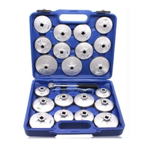 Set chiavi filtro olio tipo tazza alluminio chiave rimozione tappo filtro olio 23 pz/set - Foto 1 di 13