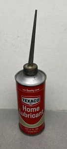Vintage TEXACO Home Lubricant Oil Can - Long Spout Handy Oiler Tin Never Opened - Picture 1 of 10