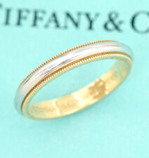 Tiffany & Co. Milgrain Band Ring size US8 PT950 & 18k Gold Auth w/Box