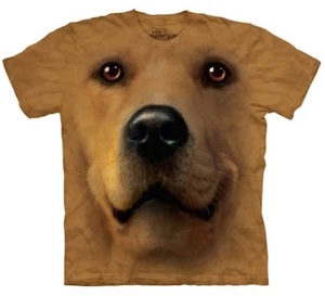 The Mountain Dog Golden Retriever Big Face Puppy Dogs Orange Cotton Shirt S-3X - Picture 1 of 3