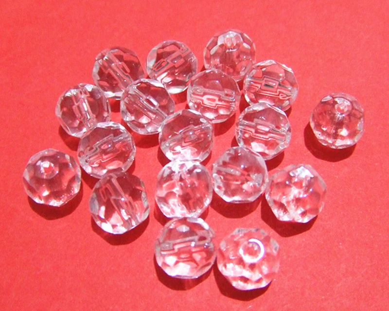 50pz  perline in vetro  sfaccetta 8mm colore  trasparente bijoux - Immagine 1 di 1