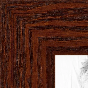 ArtToFrames Custom Picture Poster Frame Brown Walnut Stain on Oak 1.5" Wide Wood - Picture 1 of 7