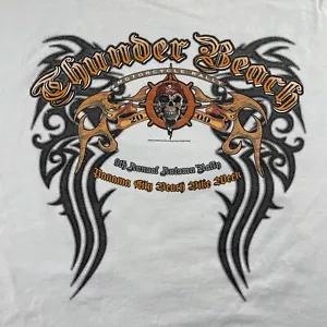 Camiseta de Motociclista Thunder Beach 2XL Calavera Pirata 2009 Semana de la Bicicleta Doble Cara Y2K Rally - Imagen 1 de 16