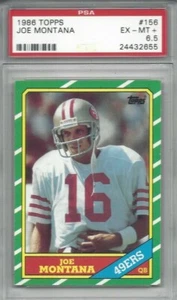 1986 Topps Football Karte #156 Joe Montana, San Francisco 49ers graded PSA 6,5 - Bild 1 von 1