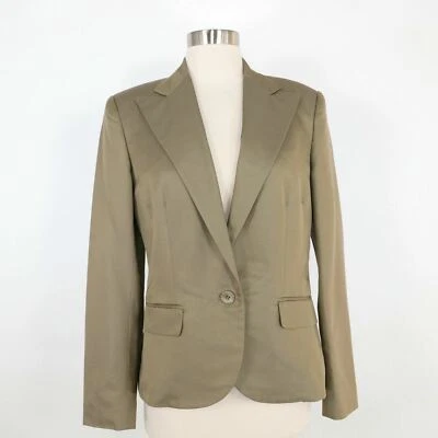 Chaqueta Blazer Ralph Lauren Etiqueta Negra Mujer 8 Seda Satén Un Botón Verde Oliva Foto 1 de 4