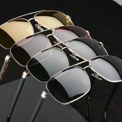 Xagger Polarized Brow Bar Square Aviator Sunglasses for Men Retro Pilot Military - Image 1 of 2