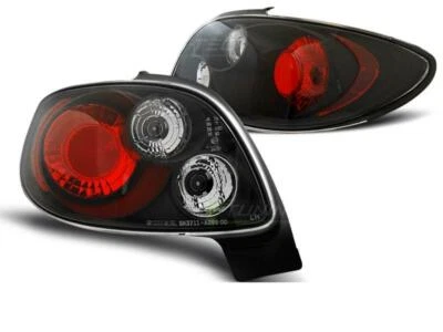 TUNING TEC Paire de feux arriere pour Peugeot 206cc de 1998 a 2006 noir