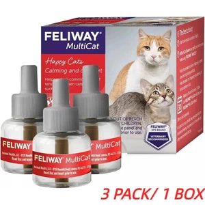 FELIWAY MultiCat Calming Pheromone 30-Day Refill - 3 Pack/1 Box - 48ml Each  - Picture 1 of 3