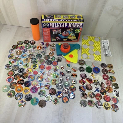 Pog Milkcap Maker Machine 1995, 6 Smashers & Full Sleeve Container Of Misc Pogz - Image 1 of 4