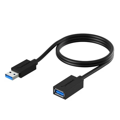 SABRENT 22AWG USB 3.0 Extension Cable A Male to A Female [Black] 3 FT, BLACK  - Image 1 of 4
