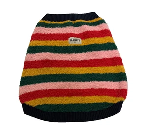 Old Navy Dog Sweater Striped, Pink, Red, Green, Gold Fluffy Soft Size Large NWOT - Picture 1 of 6