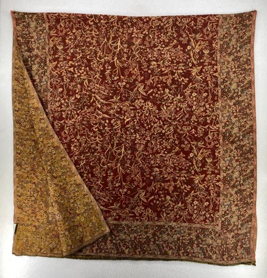 METROPOLITAN MUSEUM OF ART Table Cloth Tapestry Throw Jacquard Wool Burgundy NEW - Image 1 of 4