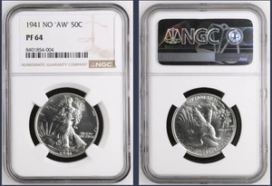 1941 No AW Liberty Walking Half Dollar PF 64 NGC Silver Proof 50c Coin - Picture 1 of 1