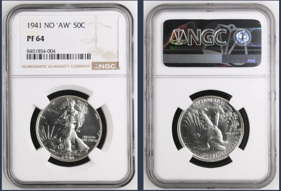 1941 No AW Liberty Walking Half Dollar PF 64 NGC Silver Proof 50c Coin - Image 1 of 1
