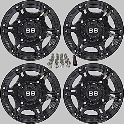 POLARIS RZR 900 12" VIPER BLACK ATV / UTV ALUMINUM WHEELS (SET 4) POL10K - Image 1 of 4