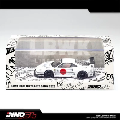 INNO64 - Liberty Walk Ferrari F40 Tokyo Salon 2023, white  - IN64-LBWKF40-TAS23 - Bild 1 von 4