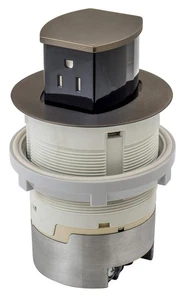 HUBBELL 15A Kitchen Counter Receptacle, Surface Mount, Pop Up, RCT200BZE, BRONZE - Picture 1 of 5