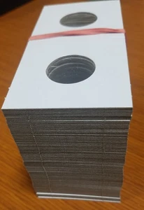 (100) DIME Size 2x2 Mylar Cardboard Coin Flips Storage CENT Paper Holders - Picture 1 of 1