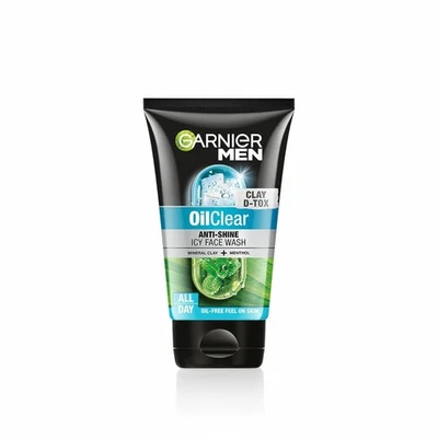 Garnier Hombres Aceite Arcilla Transparente D-Tox Jabón Facial Limpieza Profunda Helado Fresco 100g Foto 1 de 4