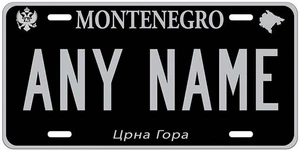 Montenegro schwarz silber personalisiert Neuheit Auto Nummernschild beliebiger Name - Bild 1 von 3