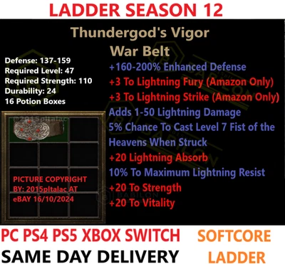 ✅ PC PS4 PS5 XBOX SWITCH✅ LADDER Java Thundergod's 180+ DIABLO 2 RESURRECTED D2R - Image 1 of 2