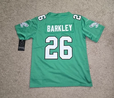 Camisetas Saquon Barkley #26 Kelly Green Cosit Eagles jóvenes/niños/niños Foto 1 de 2