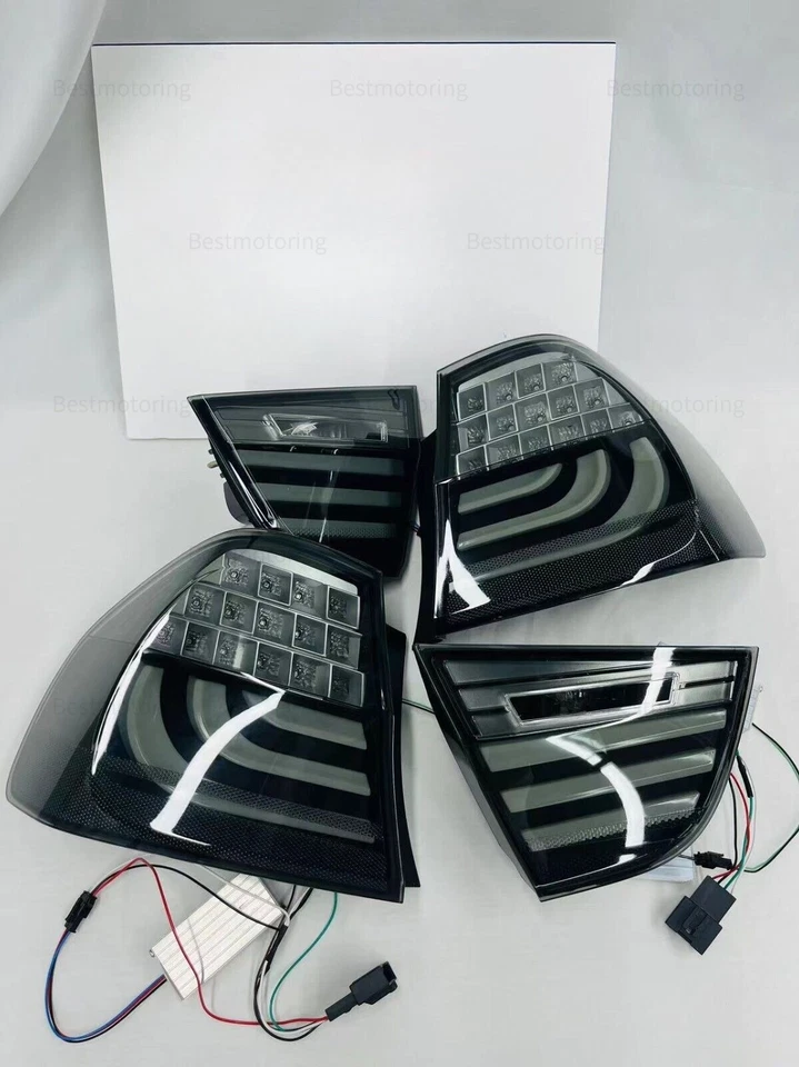 Lámpara de luces traseras LED de actualización 4 piezas para BMW Serie 3 E90 320i 325i 335i 323i negra Foto 1 de 4